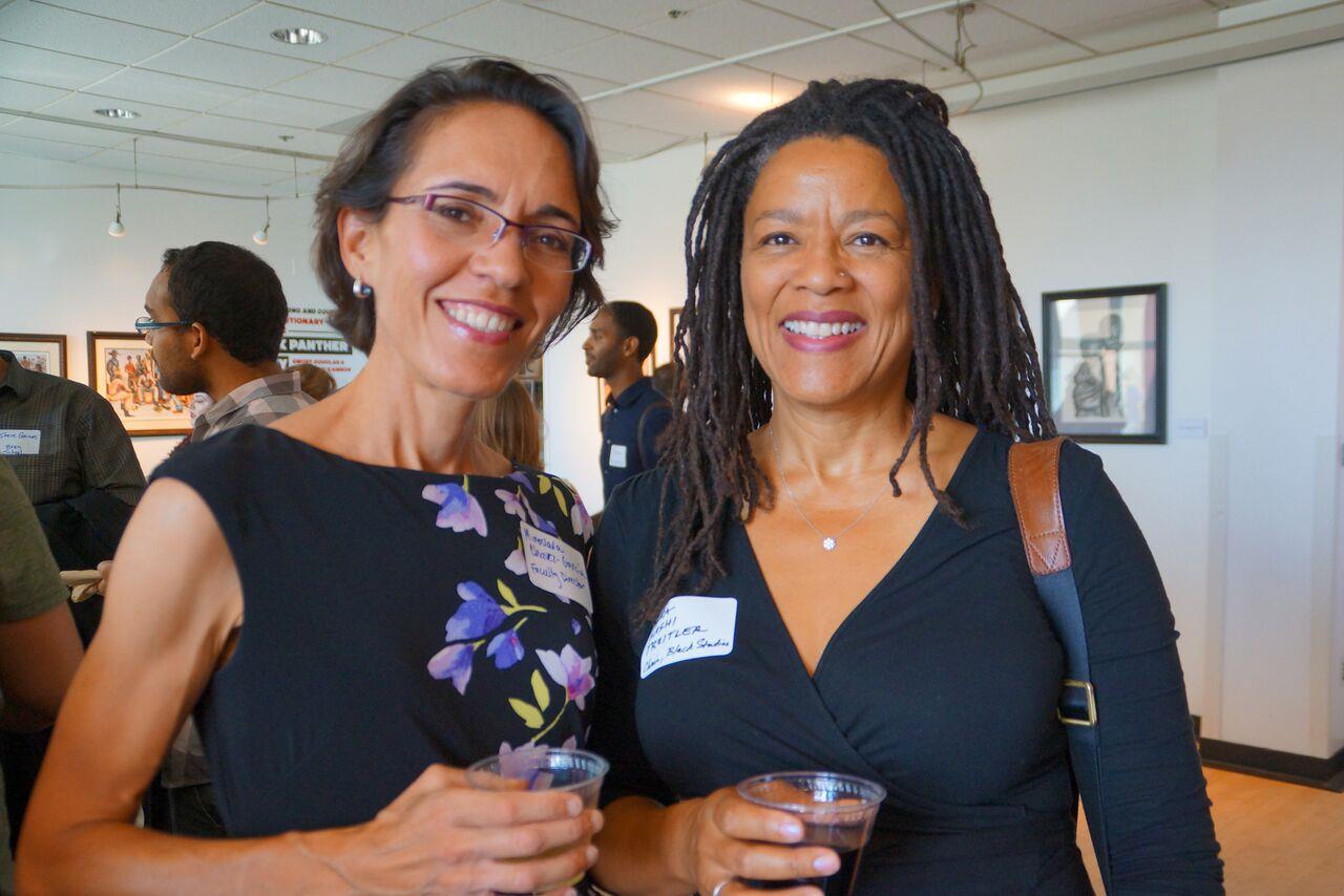Professor of History and Faculty Director of Graduate Diversity Iniatives Miroslava Chavez-Garcia with the Chair of Black Studies Vilna Bashi Treitler. Credit: Ebers Garcia