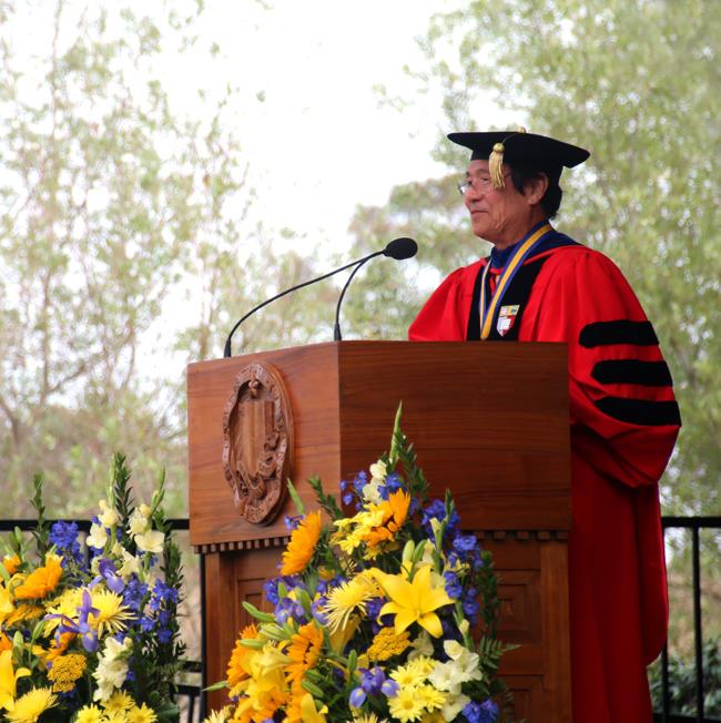 chancellor_podium_9970_web Chancellor Henry T. Yang called the graduate students 'indispensable partners.' Credit: Patricia Marroquin