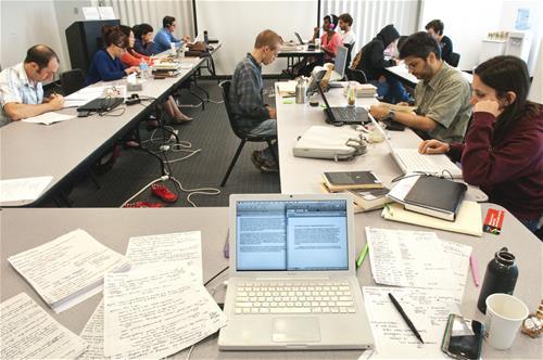 Graduate students participate in a Dissertation Write-In at the University of Chicago