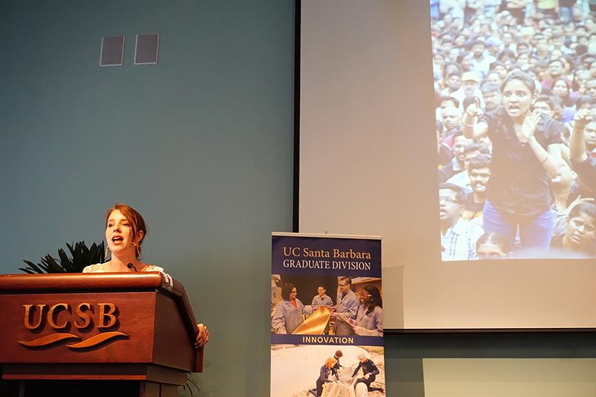 jesilyn_faust_DSC03597_web Jesilyn Faust discussed the case of Amina al Falali and global responses to violence against women. Credit: Patricia Marroquin