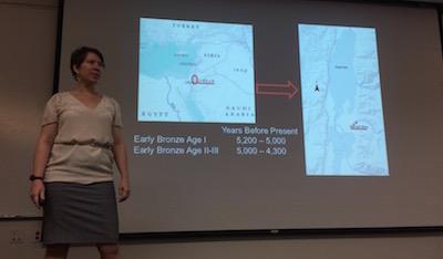 Sarah Kerchusky gives some historical background on her archeological research of textiles