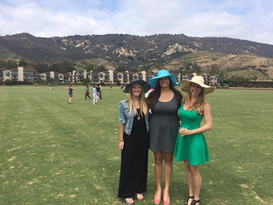 Stephanie, right, at the Santa Barbara Polo Club with UCSB grad students Melissa Maggass, left, and Tiawna Cayton, center. Photo courtesy of Stephanie Griffin