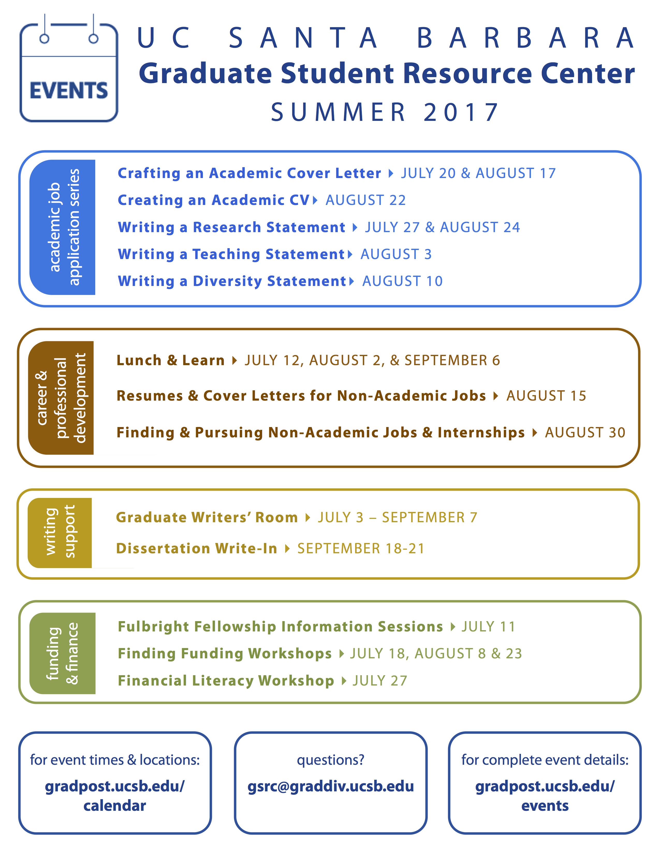 Summer 2017 Programming Overview