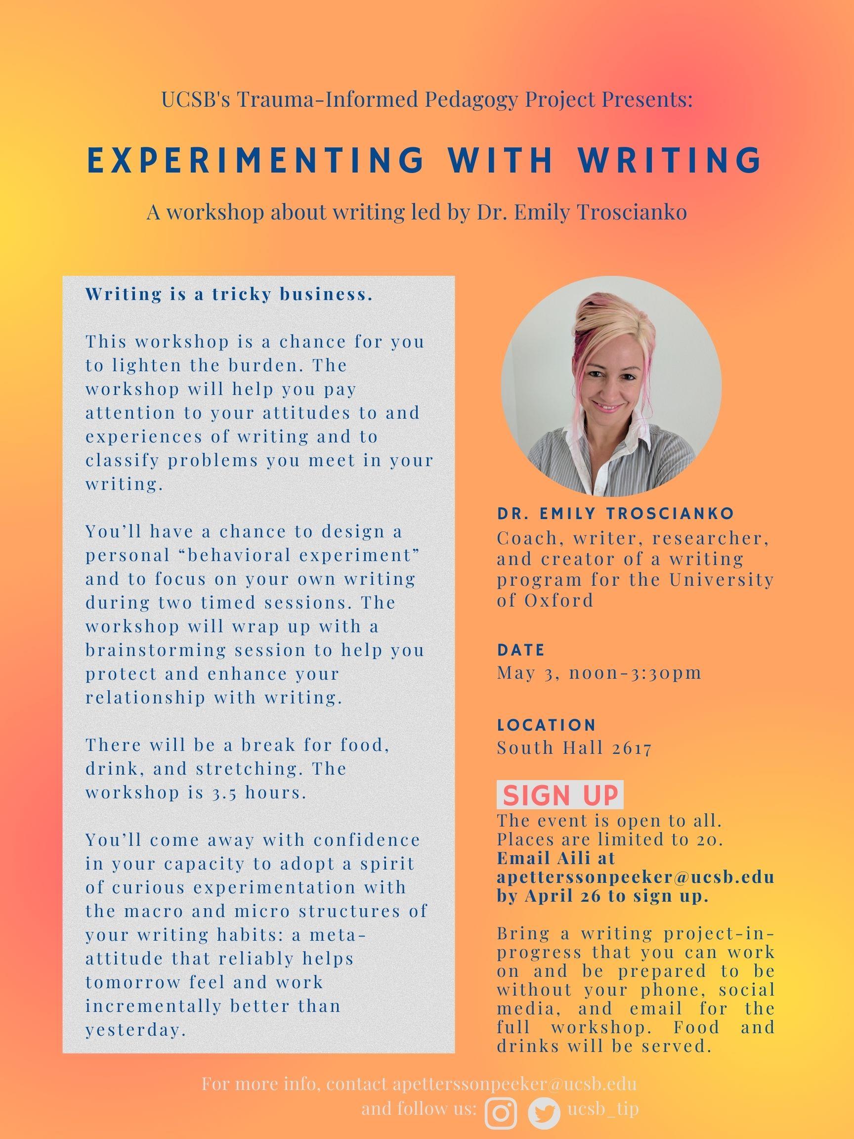 TIP Experimenting with Writing 5.3.23